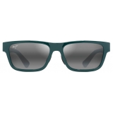 Maui Jim - Keola - Verde Scuro Lucido Grigio Neutro - Occhiali da Sole Polarizzati Rettangolari