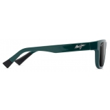 Maui Jim - Keola - Verde Scuro Lucido Grigio Neutro - Occhiali da Sole Polarizzati Rettangolari