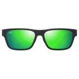 Maui Jim - Keola - Nero Opaco MAUIGreen® - Occhiali da Sole Polarizzati Rettangolari - Maui Jim