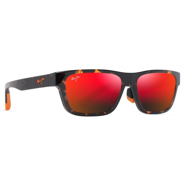 Maui Jim - Keola - Avana Scuro Lucido Hawaii Lava™ - Occhiali da Sole Polarizzati Rettangolari