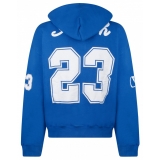 Off-White - Blue Football Print Hoodie - Exclusive Luxury Collection