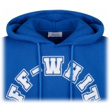 Off-White - Blue Football Print Hoodie - Exclusive Luxury Collection