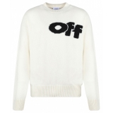 Off-White - Cream White Logo Intarsia Jumper - Exclusive Luxury Collection