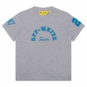 Off-White - T-Shirt Melange Grigio e Blu - Exclusive Luxury Collection