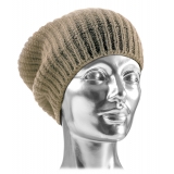 Avvenice - Precious Cashmere Cap - Beige - Handmade in Italy - Exclusive Luxury Collection