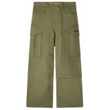 Off-White - Pantaloni Cargo Dritti Verde Militare - Exclusive Luxury Collection