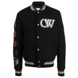 Off-White - Giubbotto Bomber Varsity con Fasi Lunari - Exclusive Luxury Collection