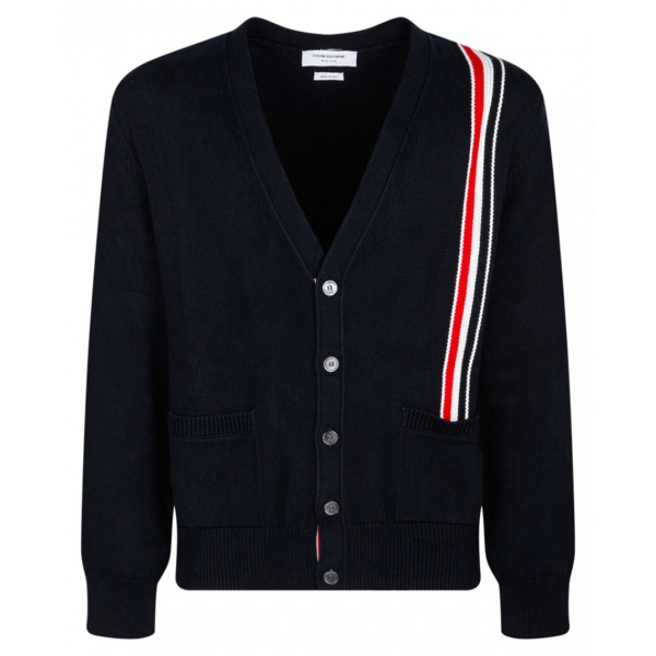 Thom Browne - Cardigan a Righe RWB Blu Navy - Thom Browne Exclusive Luxury Collection