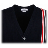 Thom Browne - Cardigan a Righe RWB Blu Navy - Thom Browne Exclusive Luxury Collection