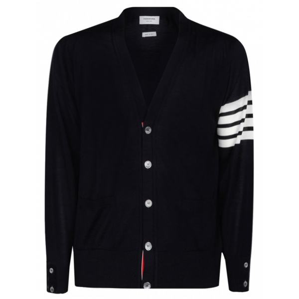 Thom Browne - Navy V-Neck Cardigan - Thom Browne Exclusive Luxury Collection