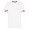 Thom Browne - White Cotton Tri Colour Striped Knit T-Shirt - Thom Browne Exclusive Luxury Collection