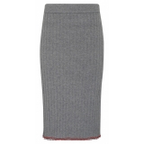 Thom Browne - Light Grey Cashmere Pencil Skirt - Thom Browne Exclusive Luxury Collection