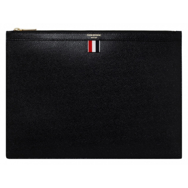 Thom Browne - Black Leather Logo Stamp Document Holder - Thom Browne Exclusive Luxury Collection