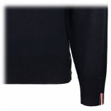 Thom Browne - Navy Virgin Wool Jersey Stitch Crew Neck Jumper - Thom Browne Exclusive Luxury Collection