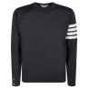 Thom Browne - Maglione Grigio Scuro a 4 Barre - Thom Browne Exclusive Luxury Collection