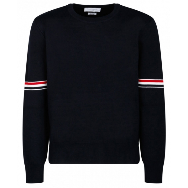 Thom Browne - Maglione a Righe Blu Navy Milano - Thom Browne Exclusive Luxury Collection