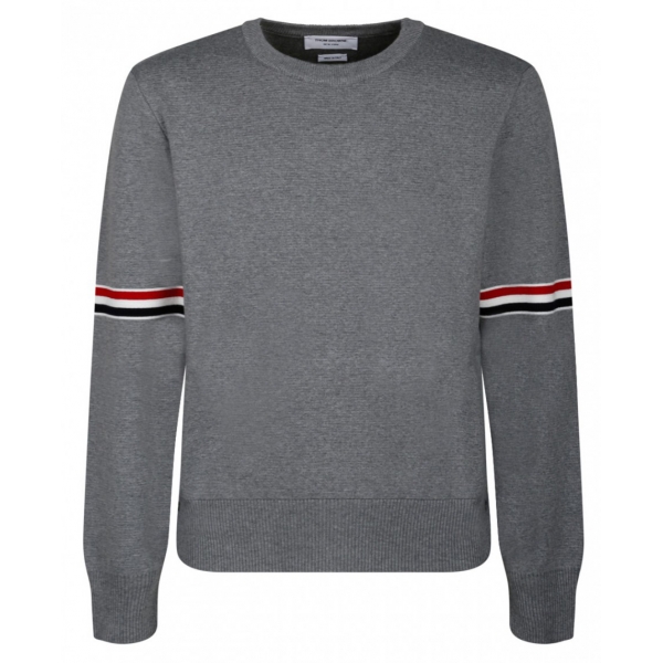 Thom Browne - Light Grey Milano Stripe Pullover - Thom Browne Exclusive Luxury Collection