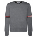 Thom Browne - Light Grey Milano Stripe Pullover - Thom Browne Exclusive Luxury Collection