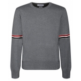 Thom Browne - Light Grey Milano Stripe Pullover - Thom Browne Exclusive Luxury Collection