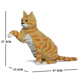 Jekca - American Shorthair - Gatto Arancione - 04S-M01 - Lego - Scultura - Costruzione - 4D - Animali di Mattoncini - Toys