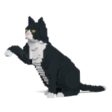 Jekca - Tuxedo - Gatto - 03S - Lego - Scultura - Costruzione - 4D - Animali di Mattoncini - Toys