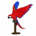 Jekca - Scarlet Macaw 02S - Lego - Sculpture - Construction - 4D - Brick Animals - Toys