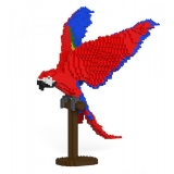 Jekca - Scarlet Macaw 02S - Lego - Sculpture - Construction - 4D - Brick Animals - Toys