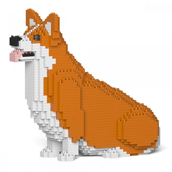 Jekca - Welsh Corgi 03S-M01 - Lego - Sculpture - Construction - 4D - Brick Animals - Toys