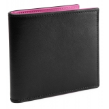 Avvenice - Premium Leather Wallet - Black Fuchsia - Handmade in Italy - Exclusive Luxury Collection