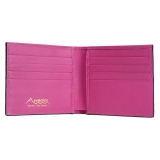 Avvenice - Premium Leather Wallet - Black Fuchsia - Handmade in Italy - Exclusive Luxury Collection