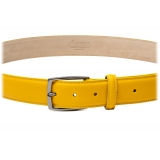 Avvenice - Astrea - Premium Leather Belt - Yellow - Handmade in Italy - Exclusive Luxury Collection