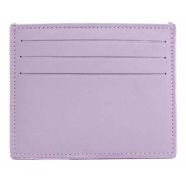 Avvenice - Premium Leather Credit Card Holder - Lilac - Handmade in Italy - Exclusive Luxury Collection