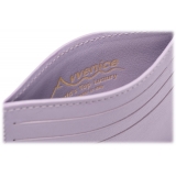 Avvenice - Premium Leather Credit Card Holder - Lilac - Handmade in Italy - Exclusive Luxury Collection