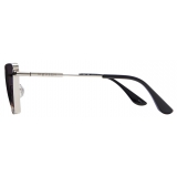 Alexander McQueen - Women's Metal T-Bar Cat-Eye Sunglasses - Silver Smoke - Alexander McQueen Eyewear