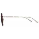 Alexander McQueen - Metal Plaque Pilot Sunglasses - Burgundy - Alexander McQueen Eyewear