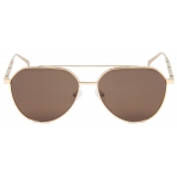 Alexander McQueen - Metal Plaque Pilot Sunglasses - Gold - Alexander McQueen Eyewear