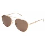 Alexander McQueen - Metal Plaque Pilot Sunglasses - Gold - Alexander McQueen Eyewear