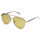 Alexander McQueen - Metal Plaque Pilot Sunglasses - Ruthenium Green - Alexander McQueen Eyewear