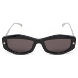 Alexander McQueen - Occhiali da Sole Geometrici Spike Studs da Donna - Nero Fumo - Alexander McQueen Eyewear