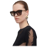 Alexander McQueen - Women's Spike Studs Soft Square Sunglasses - Havana Brown - Alexander McQueen Eyewear