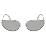 Alexander McQueen - Women's Front Piercing Cat-Eye Sunglasses - Silver - Alexander McQueen Eyewear