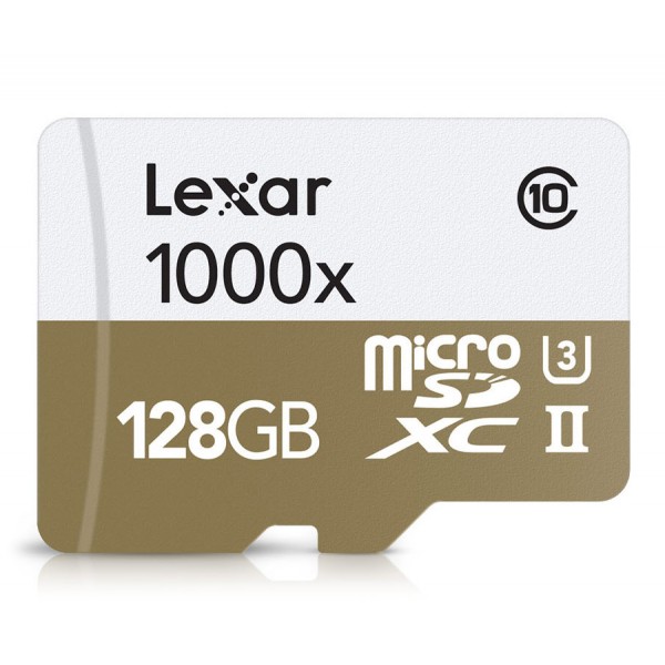 GoPro - Lexar Professional 1000x microSDXC 128 GB UHS-II/U3 - 150MB/s - W/USB 3.0 Reader Flash Memory Card - GoPro Accessories