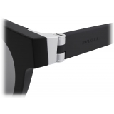 Bulgari - Bvlgari Aluminium - Round Rubberized Sunglasses - Black - Bvlgari Aluminium Collection - Sunglasses