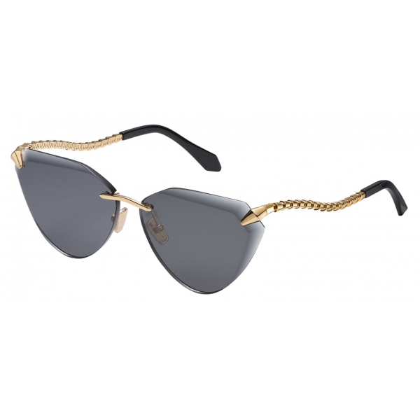 Bulgari - Serpenti - Cat Eye Metal Sunglasses - Gold Gray - Serpenti Collection - Sunglasses - Bulgari Eyewear