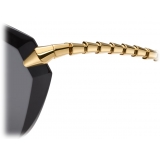 Bulgari - Serpenti - Occhiali da Sole Cat Eye in Metallo - Oro Grigio - Serpenti Collection - Occhiali da Sole - Bulgari