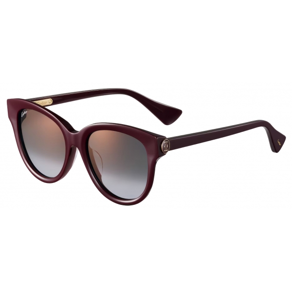 Cartier - Cat Eye - Burgundy Gray Lenses - Signature C de Cartier Collection - Sunglasses - Cartier Eyewear