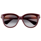 Cartier - Cat Eye - Bordeaux Lenti Grigio - Signature C de Cartier Collection - Occhiali da Sole - Cartier Eyewear