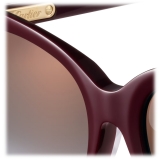 Cartier - Cat Eye - Bordeaux Lenti Grigio - Signature C de Cartier Collection - Occhiali da Sole - Cartier Eyewear