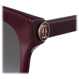 Cartier - Cat Eye - Bordeaux Lenti Grigio - Signature C de Cartier Collection - Occhiali da Sole - Cartier Eyewear