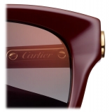 Cartier - Cat Eye - Bordeaux Lenti Grigio - Signature C de Cartier Collection - Occhiali da Sole - Cartier Eyewear